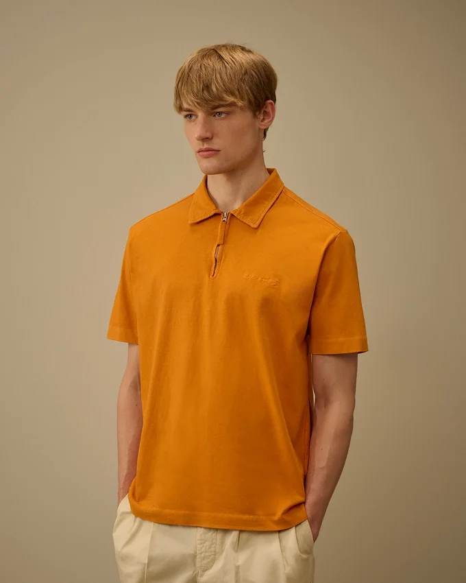 1020 Jersey poloshirt met korte mouwen en halve rits