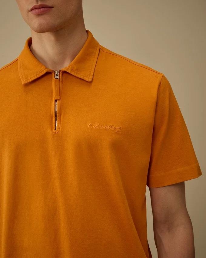 1020 Jersey poloshirt met korte mouwen en halve rits