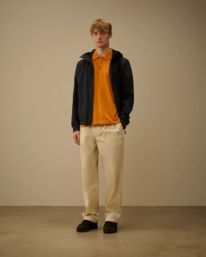 1020 Jersey poloshirt met korte mouwen en halve rits