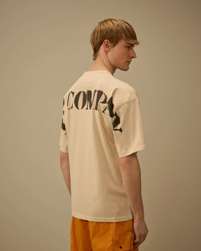 1020 Jersey T-shirt met korte mouwen en stencilprint