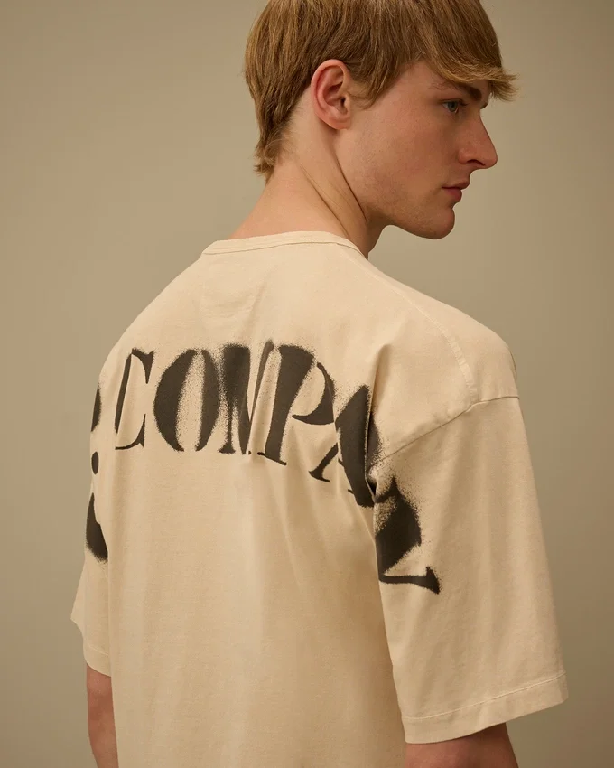 1020 Jersey T-shirt met korte mouwen en stencilprint