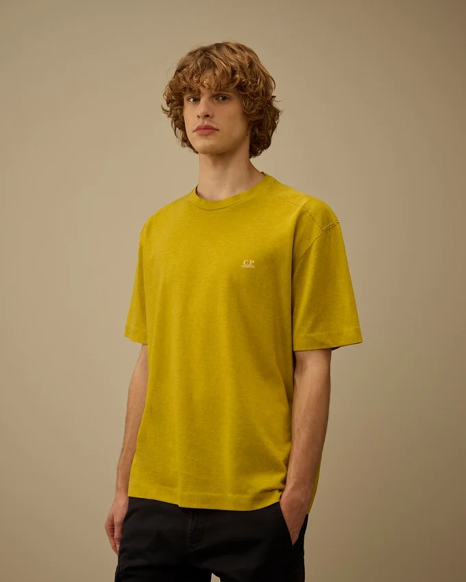 20/1 jersey overhemd met geplateerd logo