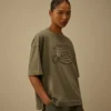 20/1 jersey overhemd met korte mouwen, boxy pasvorm en logo