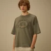 20/1 jersey overhemd met korte mouwen, boxy pasvorm en logo