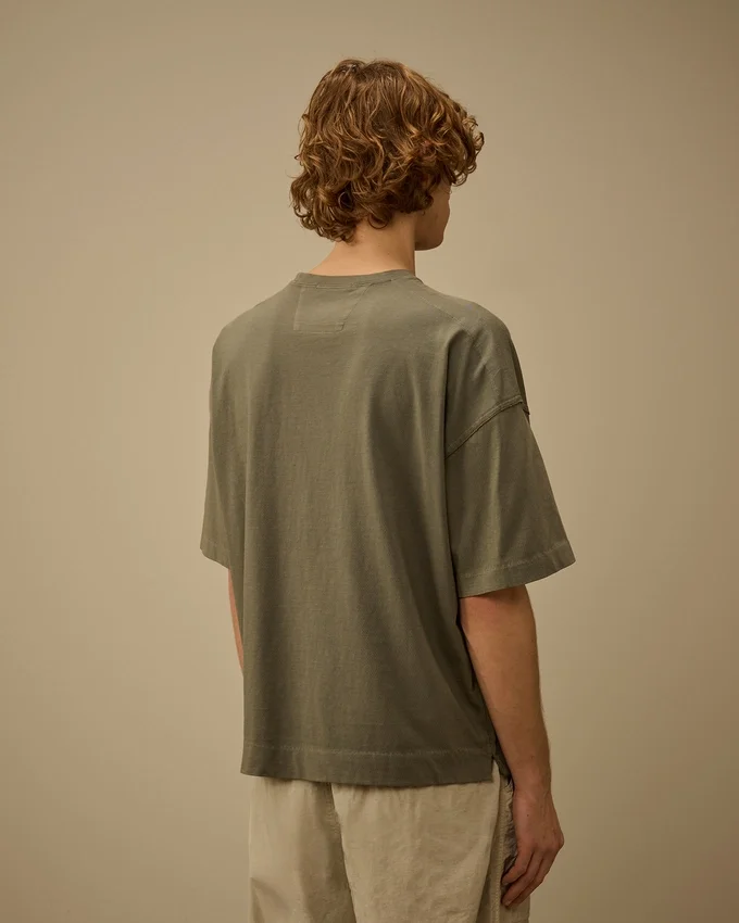 20/1 jersey overhemd met korte mouwen, boxy pasvorm en logo