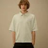 20/1 jersey polo met korte mouwen en boxy logo