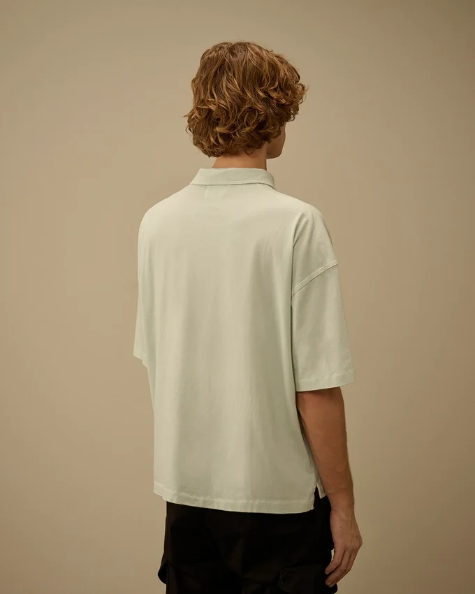 20/1 jersey polo met korte mouwen en boxy logo
