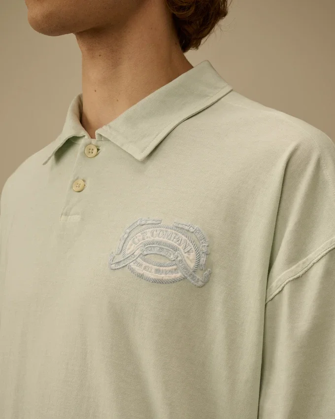 20/1 jersey polo met korte mouwen en boxy logo