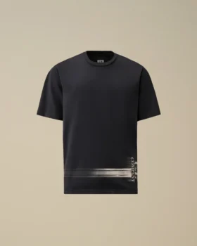 24/1 jersey overhemd met korte mouwen en logo onderaan