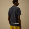 24/1 jersey overhemd met korte mouwen en logo onderaan