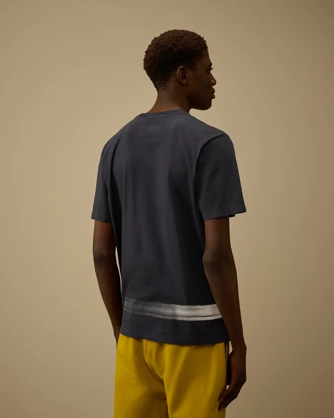 24/1 jersey overhemd met korte mouwen en logo onderaan