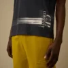 24/1 jersey overhemd met korte mouwen en logo onderaan