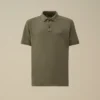 24/1 piqué, pigmentgeverfde polo met korte mouwen