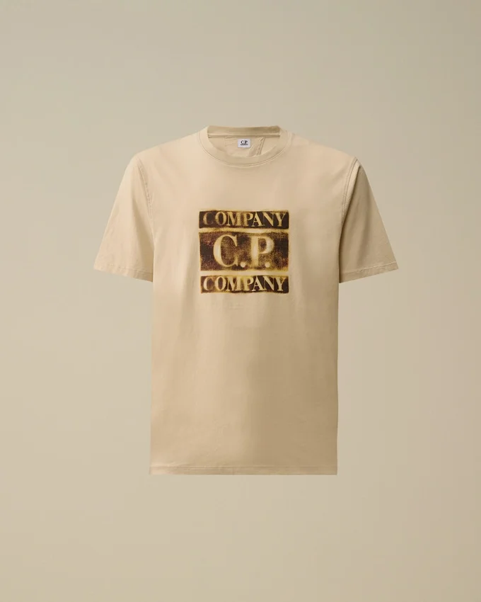 30/1 jersey overhemd met korte mouwen en vervaagd logo