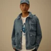50 Fili Indigo gebleichte Goggle Jacket