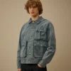 50 Fili Indigo gebleichte Goggle Jacket
