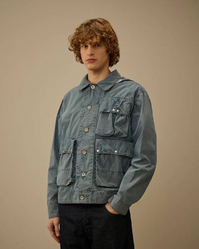 50 Fili Indigo gebleichte Goggle Jacket