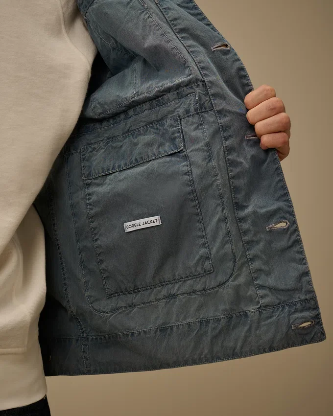 50 Fili Indigo gebleichte Goggle Jacket