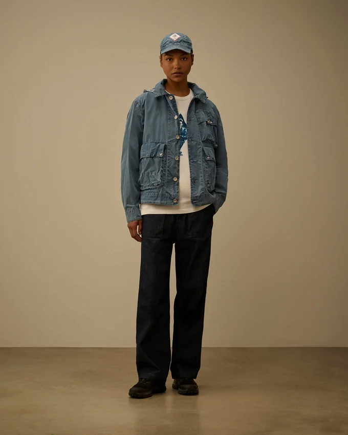 50 Fili Indigo gebleichte Goggle Jacket