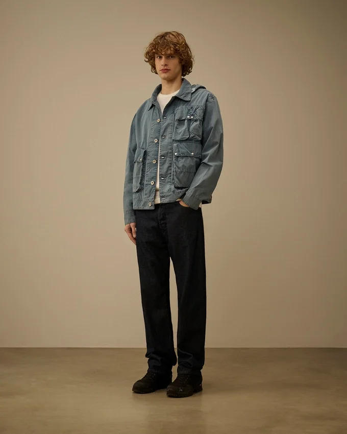 50 Fili Indigo gebleichte Goggle Jacket