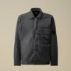50 Fili Wax overshirt met rits en Lens-detail