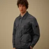 50 Fili Wax overshirt met rits en Lens-detail