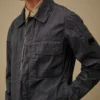 50 Fili Wax overshirt met rits en Lens-detail