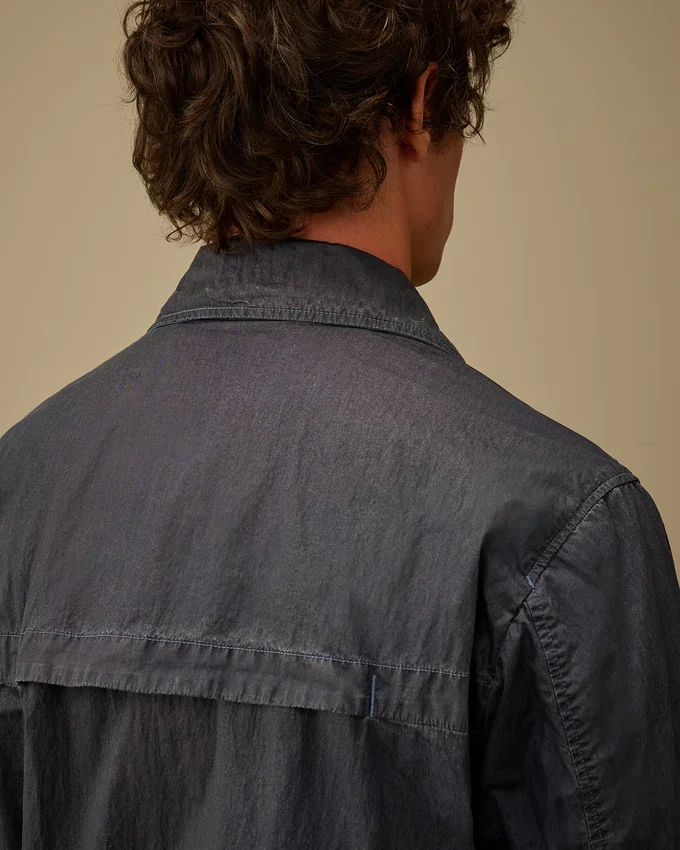 50 Fili Wax overshirt met rits en Lens-detail