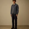 50 Fili Wax overshirt met rits en Lens-detail