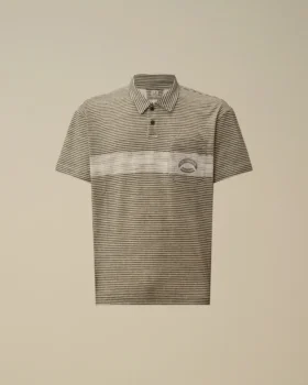 Bedrukt jersey 20/1 poloshirt met korte mouwen en logo