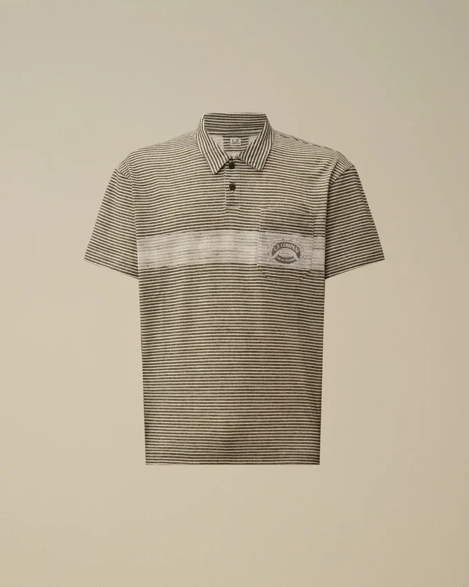 Bedrukt jersey 20/1 poloshirt met korte mouwen en logo