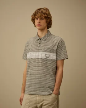 Bedrukt jersey 20/1 poloshirt met korte mouwen en logo