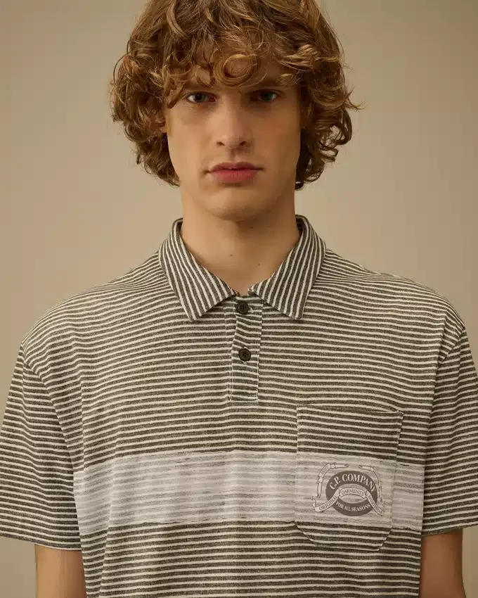 Bedrukt jersey 20/1 poloshirt met korte mouwen en logo