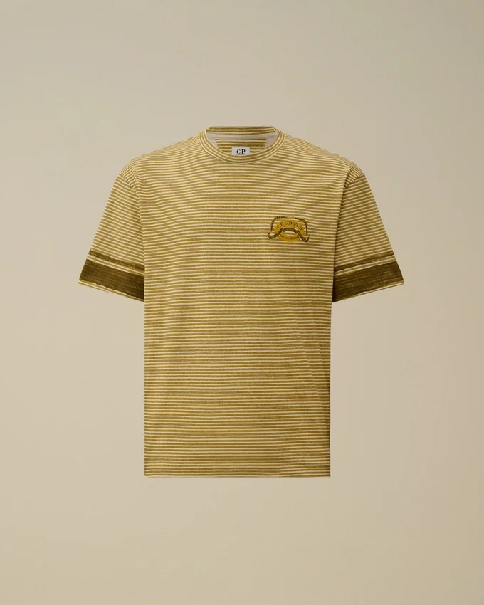 Bedrukt jersey overhemd met korte mouwen en logo, 20/1