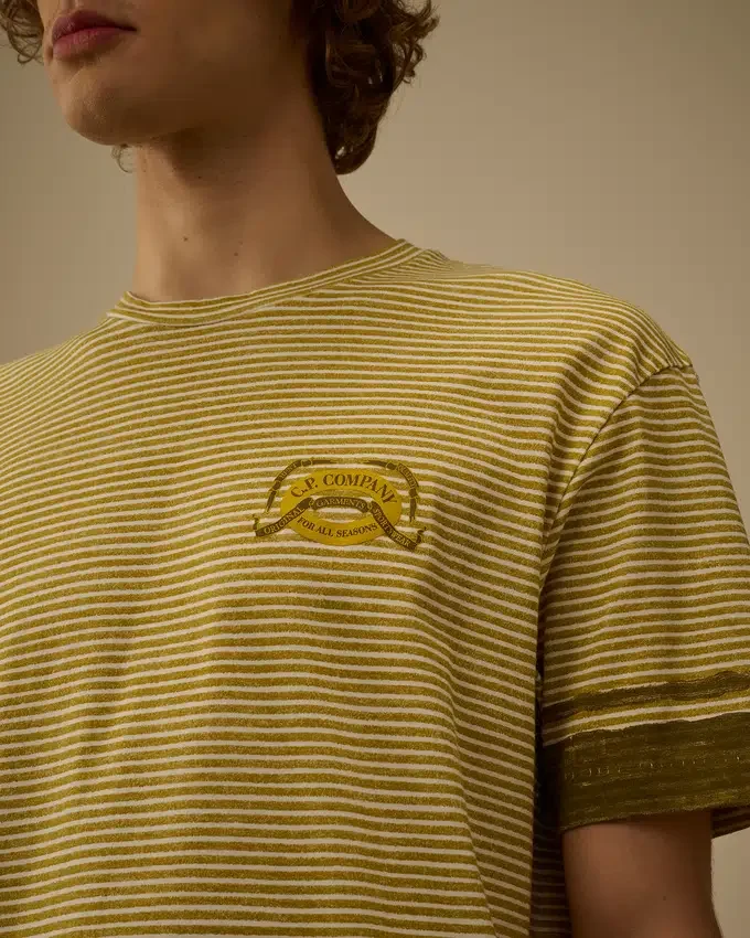 Bedrukt jersey overhemd met korte mouwen en logo, 20/1