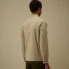 Biologisch gabardine overhemd met rits en Lens-detail