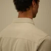 Biologisch gabardine overhemd met rits en Lens-detail