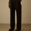 Cargo-joggingbroek van diagonaal geribbeld fleece