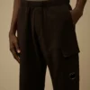 Cargo-joggingbroek van diagonaal geribbeld fleece