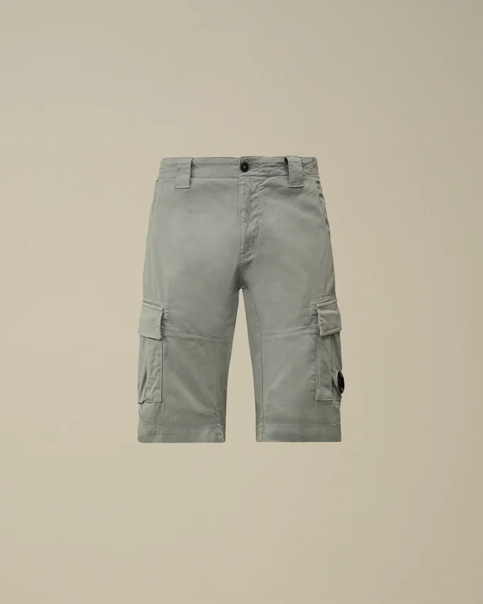 Cargo-short met lens van stretch-satijn