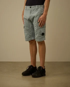 Cargo-short met lens van stretch-satijn