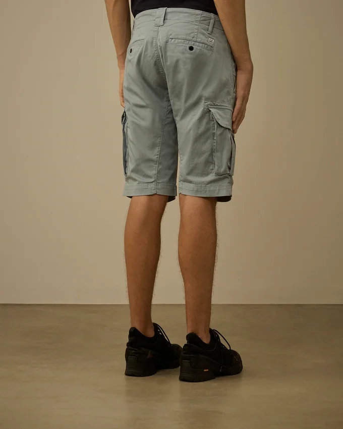Cargo-short met lens van stretch-satijn