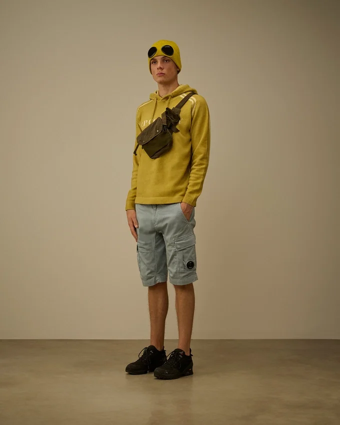 Cargo-short met lens van stretch-satijn