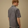 Chambray-overhemd met korte mouwen en knopen