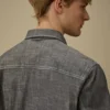 Chambray-overhemd met korte mouwen en knopen