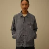 Chambray-overhemd met lange mouwen en ritssluiting