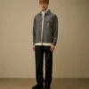 Chambray-overhemd met lange mouwen en ritssluiting
