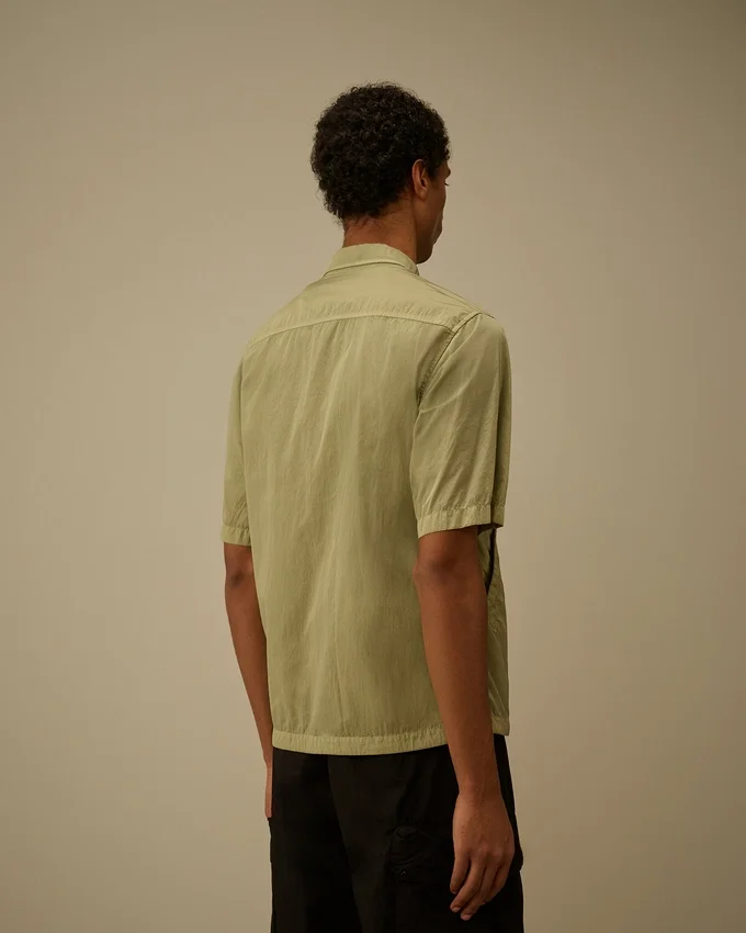 Chrome-R overshirt met korte mouwen en lensmotief