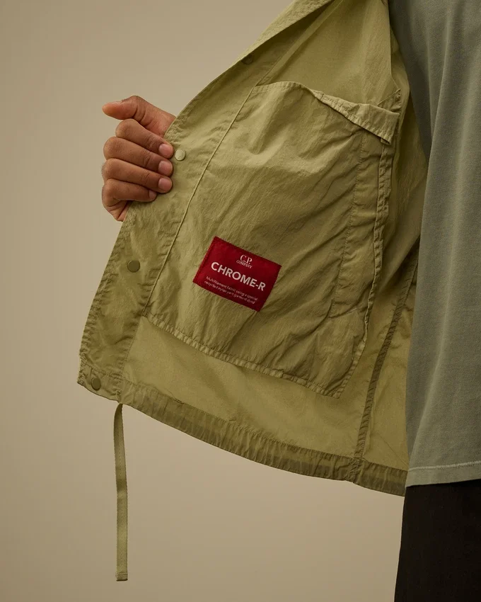 Chrome-R overshirt met korte mouwen en lensmotief