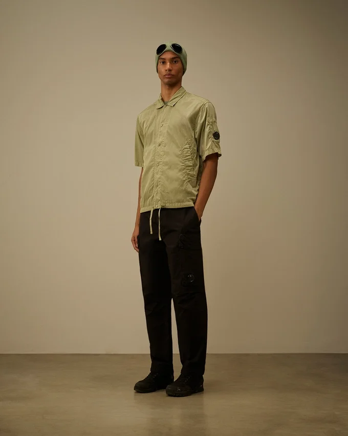 Chrome-R overshirt met korte mouwen en lensmotief